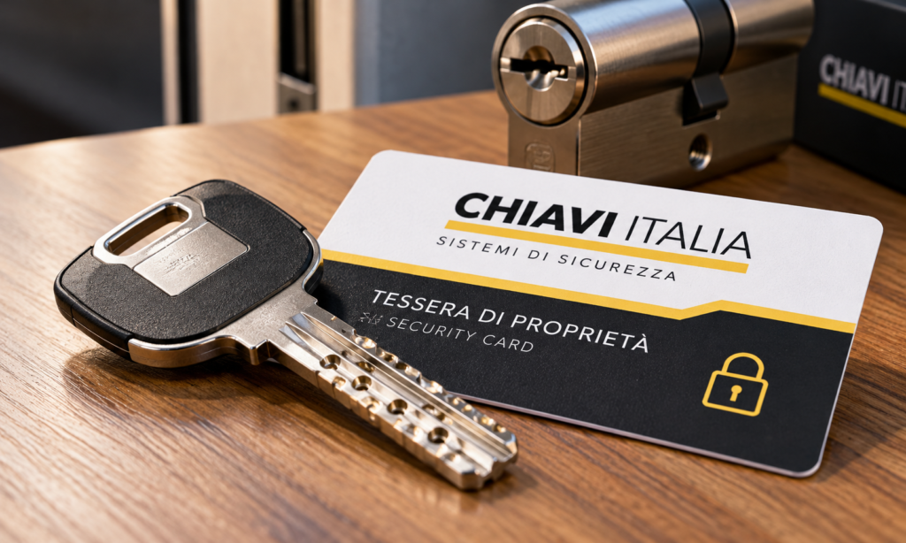 Chiave di sicurezza protetta con tessera di proprietà per la duplicazione
