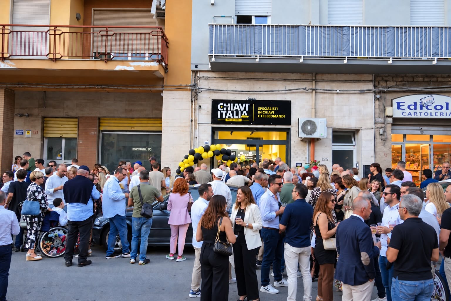 Momento dell'inaugurazione di Chiavi Italia Trapani in Via Conte Agostino Pepoli